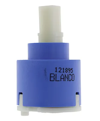 A close-up studio shot of a faucet cartridge.