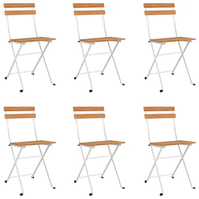 Image de vidaXL Chaises de bistrot 6 pcs. Pliable bois massif acacia et acier