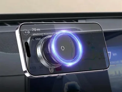 Produktbild von Handyhalterung Auto Magnet Saugnapf – Auto Zubehör Innenraum, KFZ Handyhalter Armaturenbrett & Scheibe, mobile Halterung kompatibel mit MagSafe
