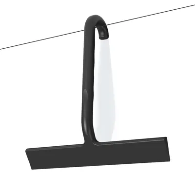 Produktbild von Penelife Duschabzieher mit integriertem Haken, 24,5 cm Wischbreite, Schwarz