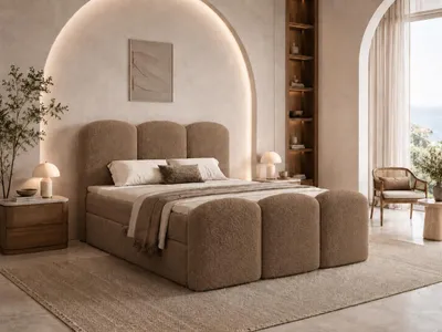 Produktbild von Emlar Boxspringbett Royal 180x200 - Komplett-Set mit Matratze und Topper - Polsterbett mit Bettkästen - Boxspringbett Braun (Quelle 25)