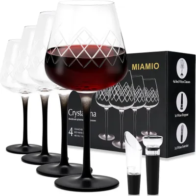Produktbild von MIAMIO - Rotweingläser 4er Set große Weingläser/Kristallweingläser - Crystaluna
