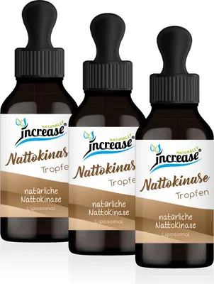 Produktbild von Nimm 3, zahl 2 Aktion Liposomale Nattokinase Tropfen hochdosiert - 2000FU Nattokinase pro Tag (180.000FU Nattokinase in 3 Flaschen) - Keto MCT Öl
