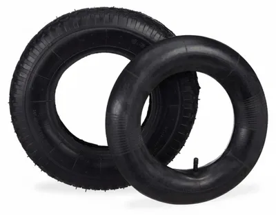 Zdjęcie produktu dla Relaxdays opona do taczki 4.00-8", opona zapasowa z dętką, bieżnik z kolcami, 150kg, do taczki, 400x100mm, czarna