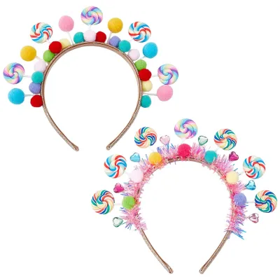 Imagen del producto de Omgoods - Juego de 2 diademas con motivos de caramelos para fiestas