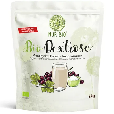 Produktbild von NUR BIO Dextrose Monohydrat Traubenzucker Pulver 1 kg
