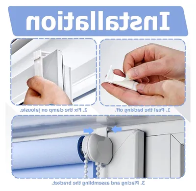 Produktbild von Plissee Halterung, Klemmfix Halterung für Plissees, 2er Set Selbstklebende Halterung ohne Bohren Ersatzteile, Klemmfix Halterung für Fensterplissees mit vier Zugbändern