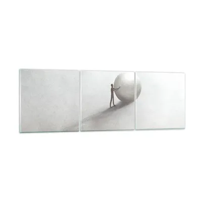 Produktbild von Bilder auf glas - 3 Teile - Sisyphus Arbeit Symbol - 90x30cm - Glasbilder - Wandbilder - Bilder - zum Aufhängen bereit - Wanddekoration aus Glas - Glas Bilder - Wandbild auf Glas - GCA90x30-4752