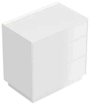 Produktbild von Nachttisch Lux XL 70cm, 3 Pushauszüge lackiert Weiß Hgl für Boxspringbett : Weiss hochglanz Varianten: Weiss hochglanz