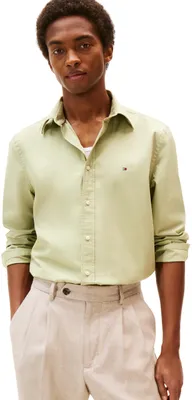 Produktbild von Tommy Hilfiger Herren Hemd Flex Poplin Solid Regular Fit, Grün (Earth Sage), M