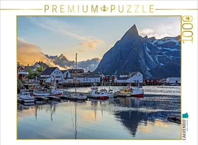 Produktbild von CALVENDO Puzzle Hafen von Sakrisøy, Lofoten | 1000 Teile Lege-Größe 64x48cm Foto-Puzzle für glückliche Stunden
