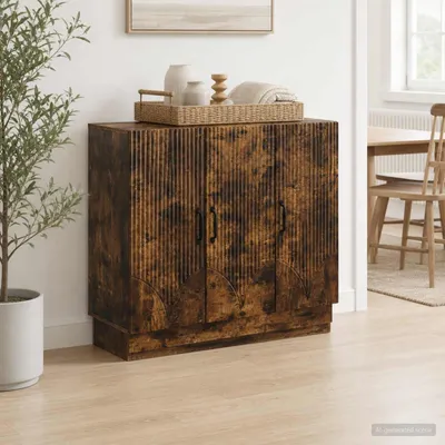 Immagine prodotto di vidaXL Credenza laterale in legno impiallacciato effetto noce, 89 x 34,5 x 77 cm