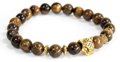 Imagen del producto de Tigre dorado / Ojo de tigre - Pulsera de piedras preciosas