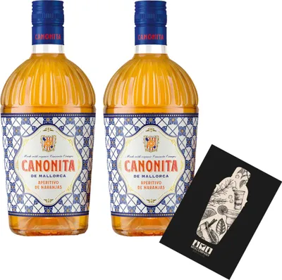 Produktbild von Canonita de Mallorca 2er Set Aperitif 2x 0,75L (18% Vol) Aperitivo de Naranjas- [Enthält Sulfite]