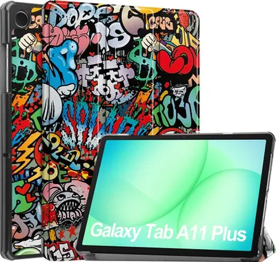 Produktbild von Samsung Galaxy Tab A11 Plus Hülle - Coverup Tri-Fold Ständer Klapphülle mit Schlaf/Wach-Funktion - Graffiti