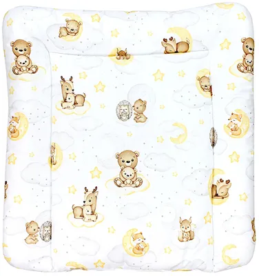 Produktbild von TupTam Baby Wickeltischauflage mit Baumwollbezug Gemustert, Farbe: Tiere/ Sterne/ Grau, Größe: 70 x 60 cm