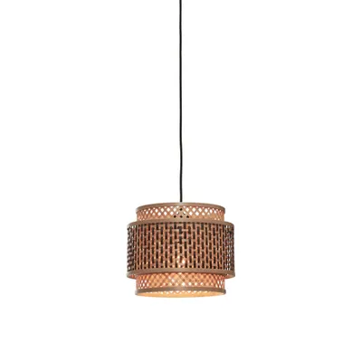 Obrázek produktu pro GOOD&MOJO - Závěsná lampa Bhútán - Bambus/černá - Ø25cm Závěsná lampa - Stolní lampa - Lampa do obývacího pokoje - Lampa do ložnice - Obývací pokoj