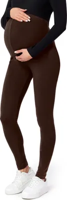 Image de Be Mammy Leggings de grossesse longs en viscose BE-02 (Marron, M)