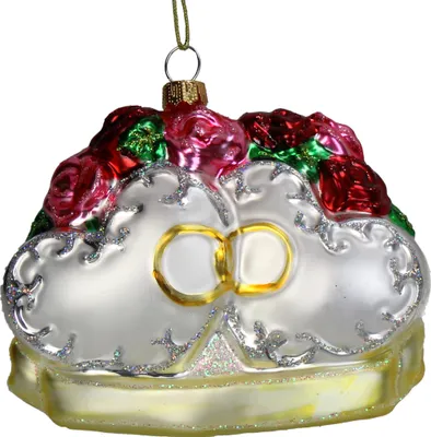 Image de Décoration de sapin de Noël en verre, 9,4 m, alliances avec figurine de roses multicolores