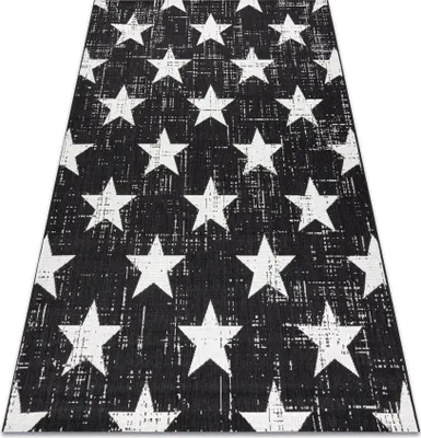 Produktbild von Teppich FLAT 48648/690 SISAL - Stern Schwarz 160x230 cm