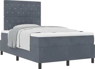 Obrázok produktu pre vidaXL Box spring posteľ s matracom tmavosivá 120 x 190 cm zamat