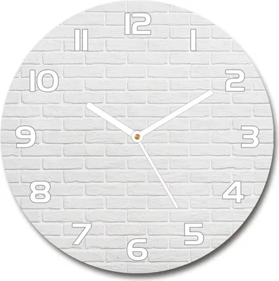 Produktbild von Wanduhr aus Glas 30fi Glasbild Glasuhr Gehärtetes Glas - weisse-zeiger - Brick wall