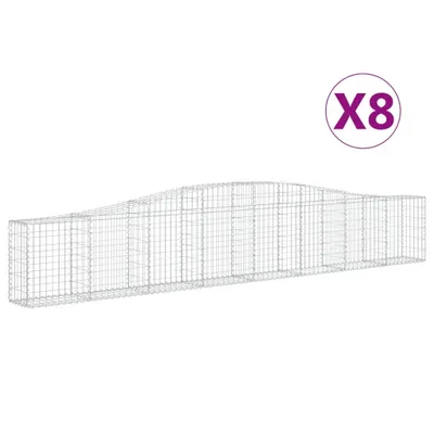Image de vidaXL Gabions avec arc surélevé 8 pcs. 400x30x60/80 cm Fer galvanisé