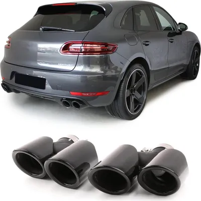 Produktbild von Doppelrohr Endrohre Sport Optik Schwarz für Porsche Macan 95B 14-17