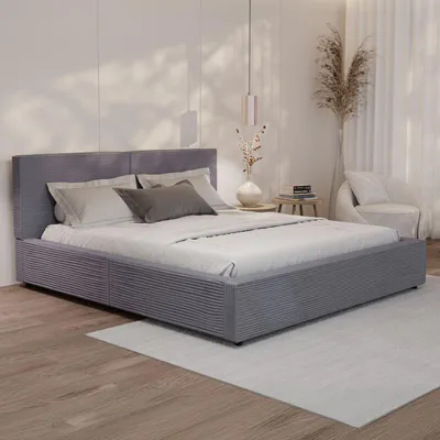 Produktbild von Juskys Polsterbett Salerno 180 x 200 cm, Cord Design & modern - Grau