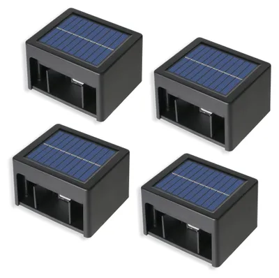 Produktbild von Lumisky 4 x DAXY Solar-LED-Wandleuchte, warm/kaltweiß, H6 cm