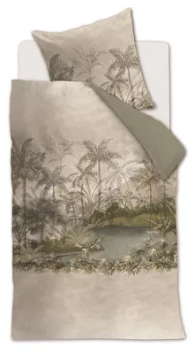 Produktbild von Riviera Maison Renforcé-Bettwäsche-Garnitur Oasia Farbe Sand Größe 135x200+80x80