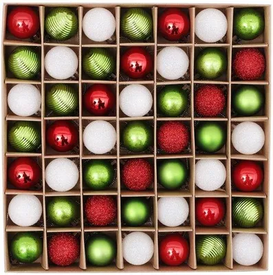Produktbild von Unyqoos® Set mit 49 unzerbrechlichen Weihnachtskugeln für festliche Weihnachtsbaumdekoration