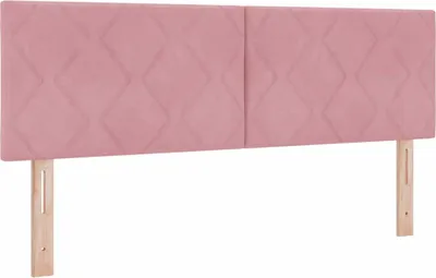 Zdjęcie produktu dla vidaXL Zagłówek LED, różowy, 160 cm, aksamitny