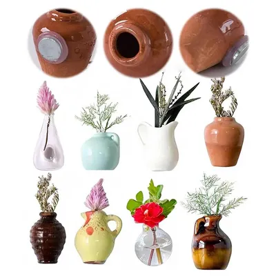 Produktbild von 8 Stück Mini Keramik Vase,Mini-Magnetvase, Kühlschrankmagnete,für Kühlschrank, Küche, Büro