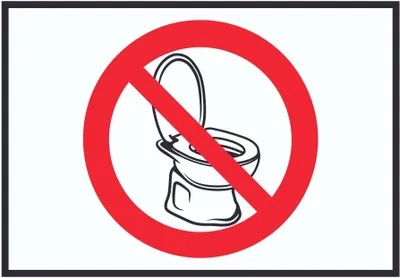 Produktbild von Hier ist kein WC Schild mit Symbol A5 Rückseite selbstklebend