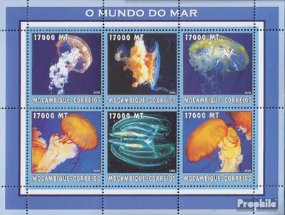 Produktbild von Briefmarken Mosambik 2002 Mi 2584-2589 Kleinbogen postfrisch Welt des Meeres