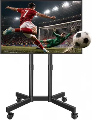 Productafbeelding van Standaard Verrijdbare voor 32-70 Inch - In Hoogte Verstelbaar - Met Wielen en Kabelbeheer - Max. VESA 400x400 mm - Tot 50 kg - Zwart