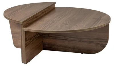 Image de Tables basses gigognes en bois MDF mélaminé noyer 90 x 60 x 30 cm lot de 2