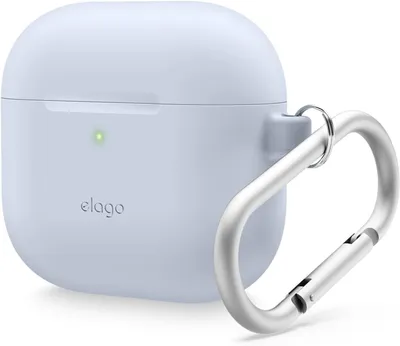 Imagen del producto de Funda de silicona para AirPods 4, color azul claro, marca Elago