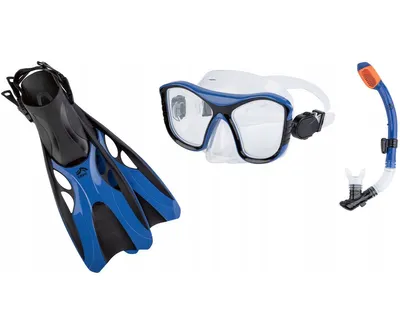 Produktbild von Crivit Tauch- und Schnorchel-Set Schnorchel für erwachsene Gr. M/L (37-41), blau-schwarz