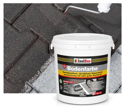 Produktbild von Isolbau Bodenfarbe Schwarz 25 kg Betonfarbe Bodenbeschichtung wasserfest