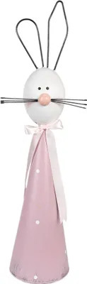 Produktbild von Clayre & Eef Dekorationsfigur Kaninchen 60 cm Weiß Rosa Metall