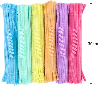Produktbild von 300 Stück Chenille-Stiele, Plüsch-Pfeifenreiniger, Bastelbedarf, Drehstäbe für DIY-Kunstprojekte, Dekorationen und Geschenke