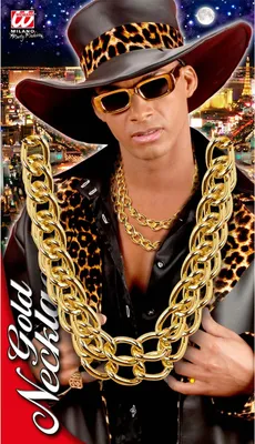 Produktbild von Goldene Schmuck Kette für Rapper Kostümierungen, Fasching und 90er Jahre Mottopartys