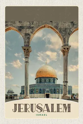 Image de vianmo Panneau en bois 18x12 cm Jerusalem Israel TempelUrlaub
