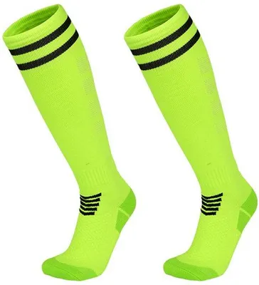 Produktbild von Herrensportsokken fluorescerend groen, badstofzool, winterwedstrijden, unisex, antislip