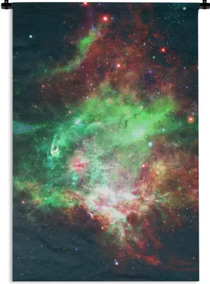 Produktbild von MuchoWow® Wandteppich Wandbehang Leerzeichen - Grün - Rot 90x135 cm Tapisserie Dekoration Wandtuch - Baumwolle - Wandskulptur