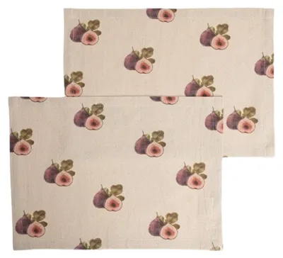 Produktbild von HOMLA AMBRA-Tischsets aus Baumwolle mit Feigenmuster, 2er-Set, 35 × 48 cm