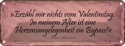 Produktbild von vianmo Blechschild 10x27 cm Erzähl nichts vom Valrntinstag Dekoration Spruch Zitat