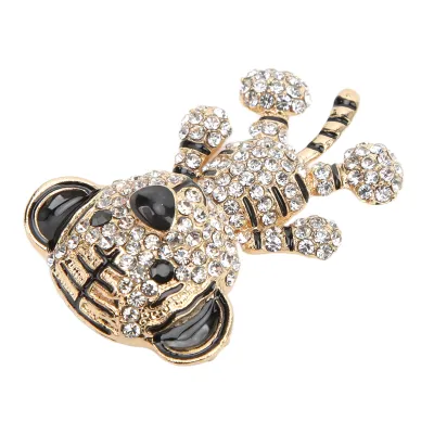 Productafbeelding van Strassbroche, broche, tijgerbroche, zilveren broches, kledingaccessoires, decoratie voor kleding